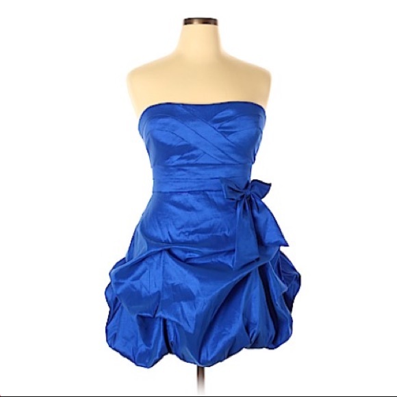 RAMPAGE DRESS STRAPLESS BUBBLE BLUE SIZE L